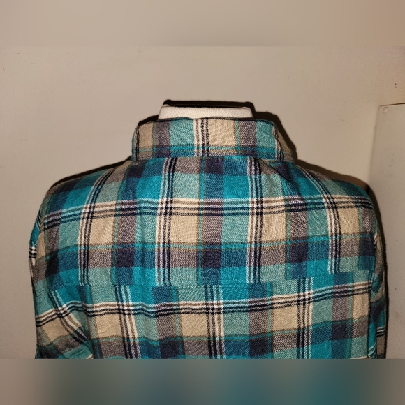 Rustic Ridge Fleece lined flannel, Size 2XL, Teal, Pockets - Picture 6 of 11
